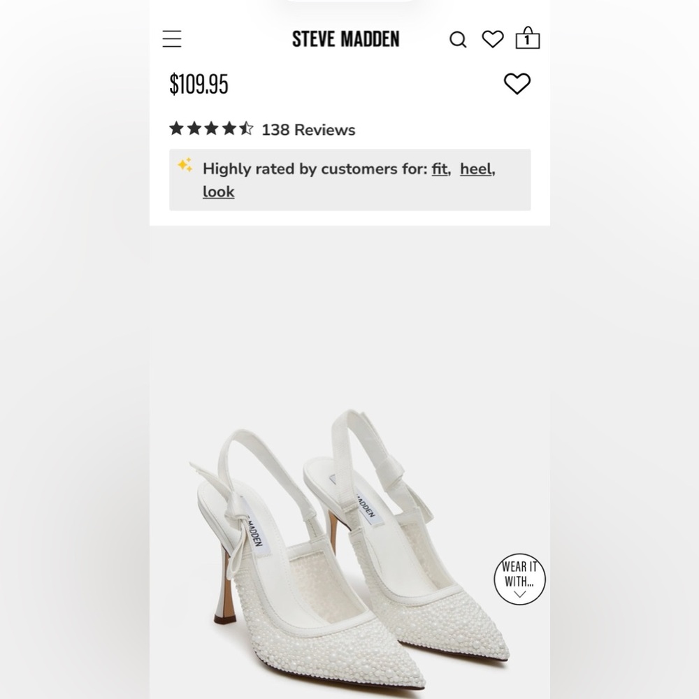 Steve Madden Bri White Lace Pearl